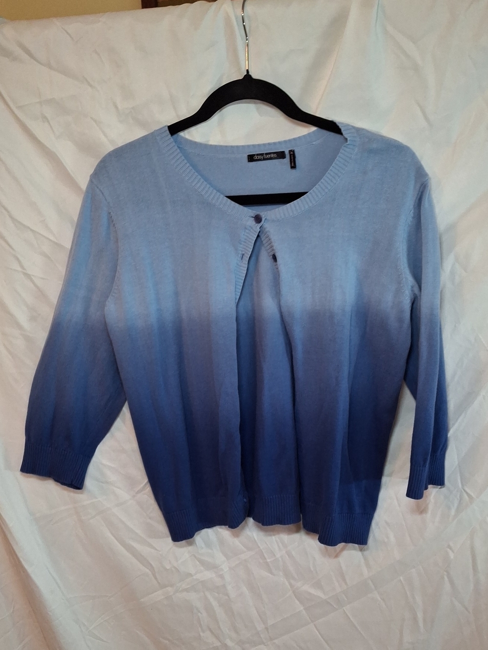 Daisy Fuentes Blue Ombre Button-Front Cardigan